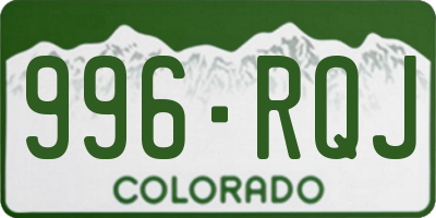 CO license plate 996RQJ