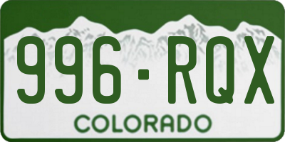 CO license plate 996RQX