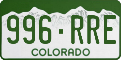 CO license plate 996RRE