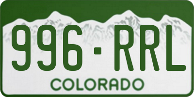 CO license plate 996RRL