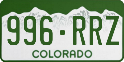 CO license plate 996RRZ