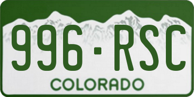 CO license plate 996RSC