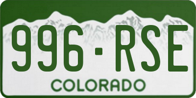 CO license plate 996RSE