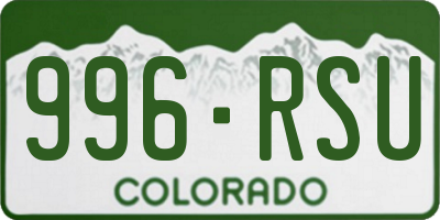 CO license plate 996RSU