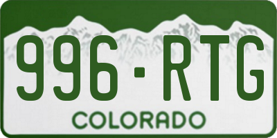 CO license plate 996RTG