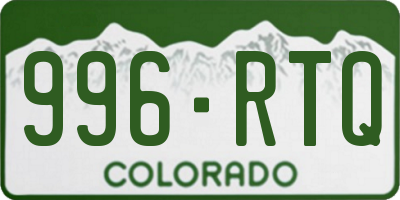 CO license plate 996RTQ