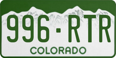 CO license plate 996RTR