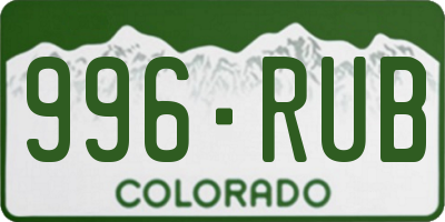 CO license plate 996RUB