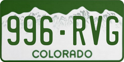 CO license plate 996RVG
