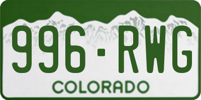 CO license plate 996RWG