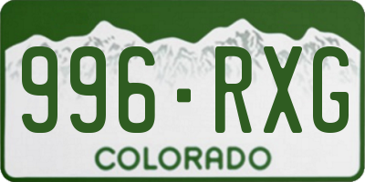 CO license plate 996RXG