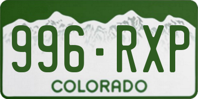 CO license plate 996RXP