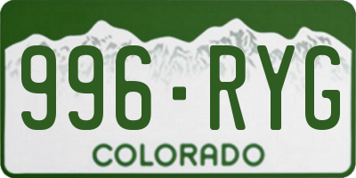CO license plate 996RYG