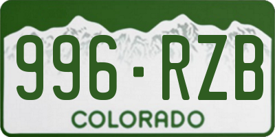 CO license plate 996RZB