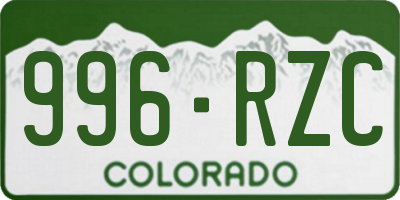 CO license plate 996RZC