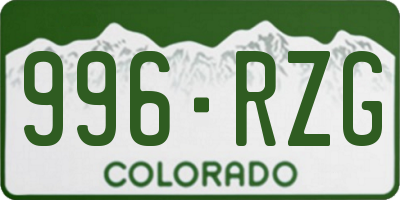 CO license plate 996RZG