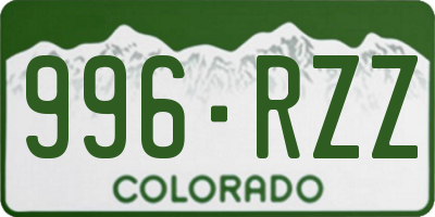 CO license plate 996RZZ