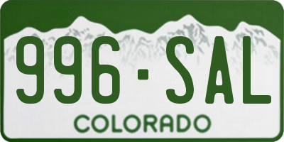 CO license plate 996SAL