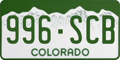 CO license plate 996SCB