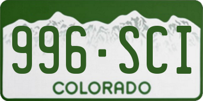 CO license plate 996SCI