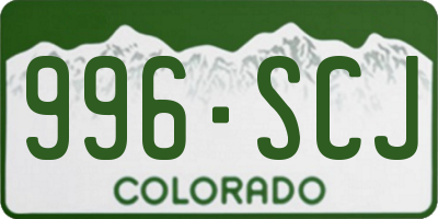 CO license plate 996SCJ
