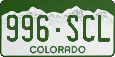 CO license plate 996SCL