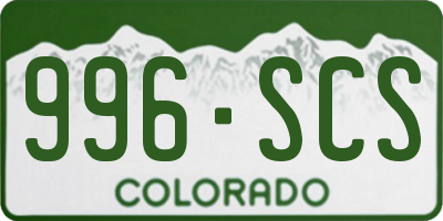 CO license plate 996SCS