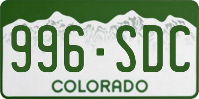 CO license plate 996SDC