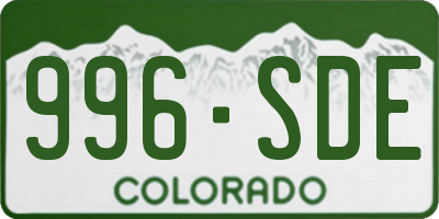 CO license plate 996SDE