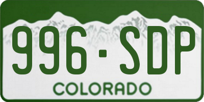 CO license plate 996SDP