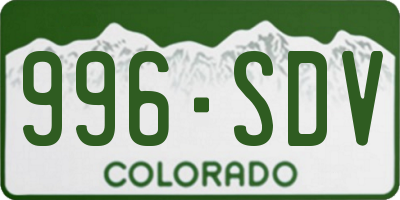 CO license plate 996SDV