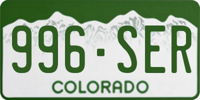 CO license plate 996SER