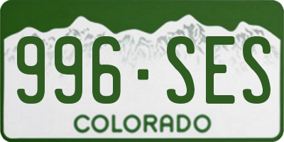 CO license plate 996SES