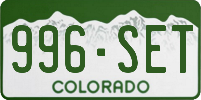 CO license plate 996SET
