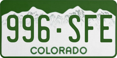 CO license plate 996SFE