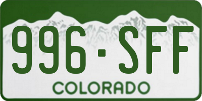 CO license plate 996SFF