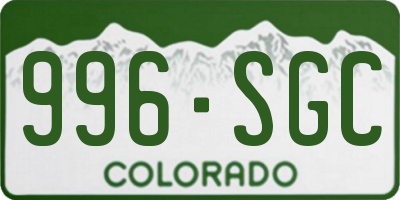 CO license plate 996SGC