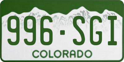 CO license plate 996SGI