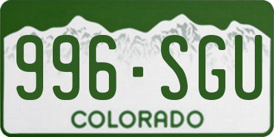 CO license plate 996SGU