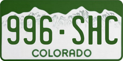 CO license plate 996SHC