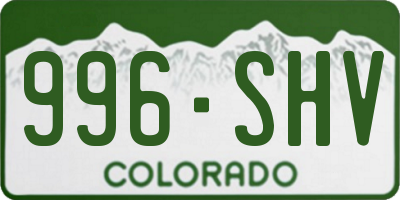 CO license plate 996SHV
