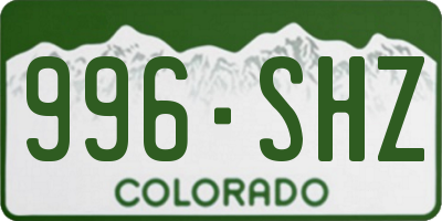 CO license plate 996SHZ
