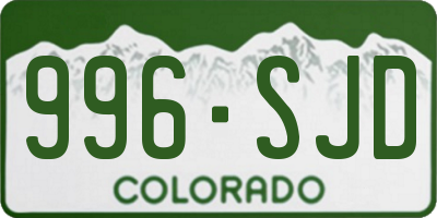 CO license plate 996SJD