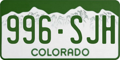CO license plate 996SJH
