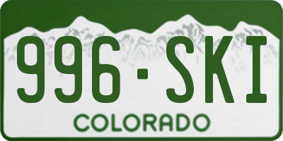 CO license plate 996SKI