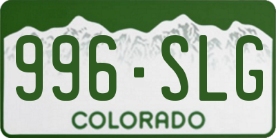 CO license plate 996SLG