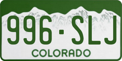 CO license plate 996SLJ