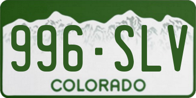 CO license plate 996SLV