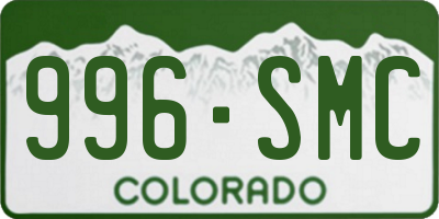CO license plate 996SMC