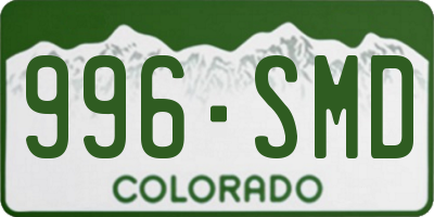 CO license plate 996SMD